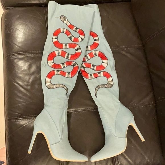 Cape Robbin Shoes - NWOT Cape Robbin | over knee high heel stiletto snake boots